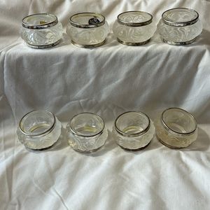William Adams Leaded Glass Napkin Rings-Set of 8